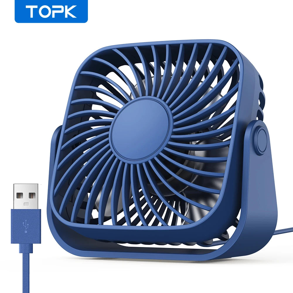 CoolFlow 360 – Ultra-Quiet Portable Fan for Desk, Bedroom & Camping