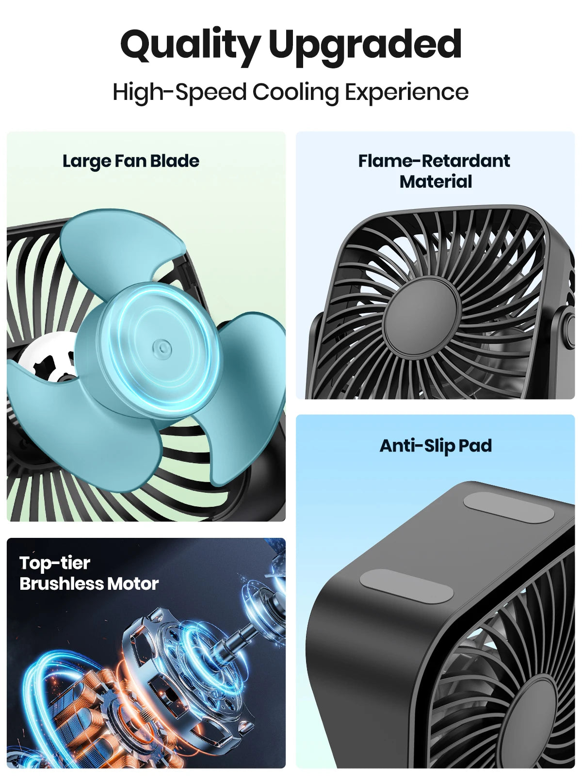 CoolFlow 360 – Ultra-Quiet Portable Fan for Desk, Bedroom & Camping