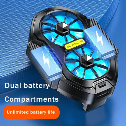 FrostCore X2 – Magnetic Dual-Fan Phone Cooler with Wireless Battery Power