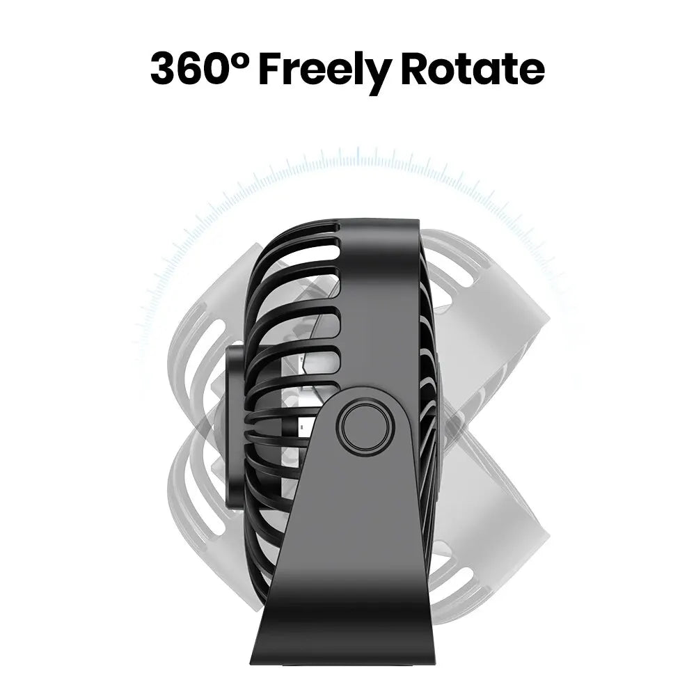 CoolFlow 360 – Ultra-Quiet Portable Fan for Desk, Bedroom & Camping