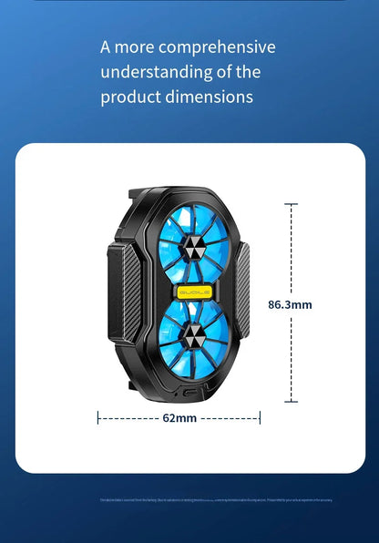 FrostCore X2 – Magnetic Dual-Fan Phone Cooler with Wireless Battery Power