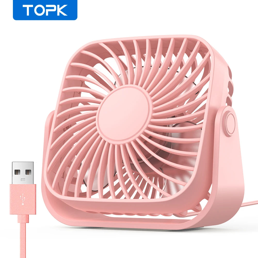 CoolFlow 360 – Ultra-Quiet Portable Fan for Desk, Bedroom & Camping